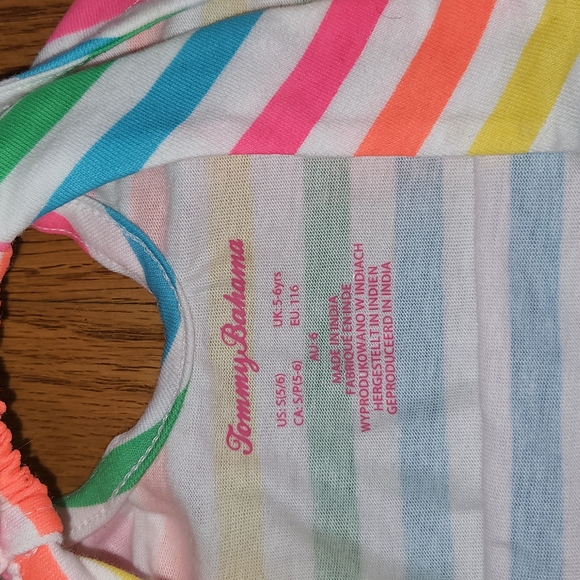 Neon Rainbow Stripe Dress with scrunchie - Picture 2 of 4